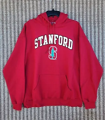 Stanford University The Victory Men's XL Red Hoodie Casual Pullover Pockets EUC • $19.44