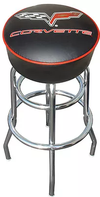 Corvette C6 C-6 Flag Racing Sign Black Bar Stool - NEW • $139