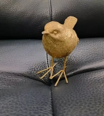 Wren Bird Figurine Metallic Gold Color Made Of Resin • $10