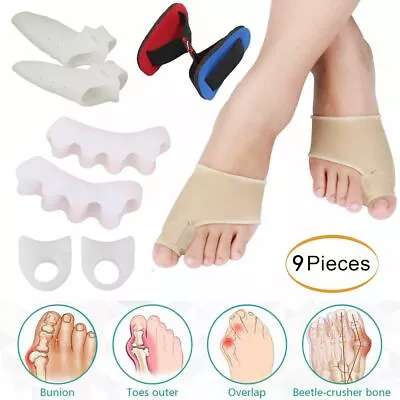 9Pcs Bunion Corrector Protector Sleeves Kit Toe Separator Spacer Pain Relief US • $9.99