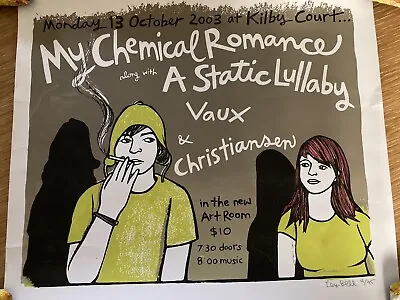 Artist LEIA BELL MY CHEMICAL ROMANCE POSTER Ltd Edition No.  4/95 Screen Print • £30