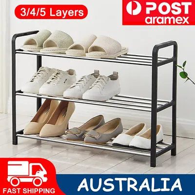 $9.99 • Buy 3/4/5 Tiers Shoe Rack Storage Organizer Shelf Stand Shelves Layers Shoe Storage