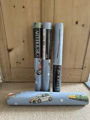 ARTHOUSE ZOOM AWAY BOYS CARS PLANES WALLPAPER X 4 Rolls • £35