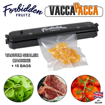 Food Vacuum Sealer Automatic Packing Machine With 15 Bags The VACCAPACCA • £16.45