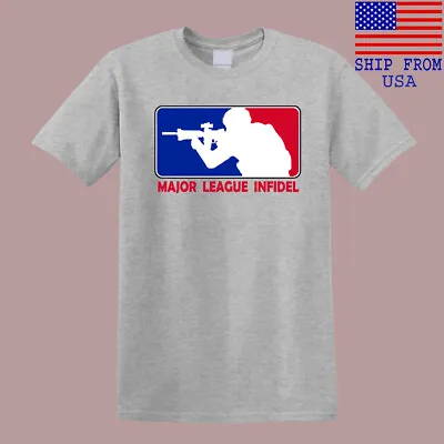 MLI Major League Infidel Logo Men's Grey T-Shirt Size S-5XL • $20.23