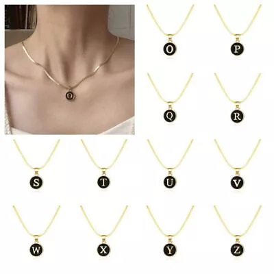 Electroplate Round A-Z Letter Pendant Necklace Copper  Trendy   Daily Life • $6.07