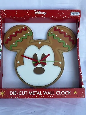 New In Box Mickey Mouse Gingerbread Cookie Wall Clock Rare Holiday • $38