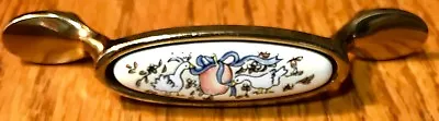 International MARMALADE Geese Ceramic On Brass Cabinet Handle Pull NEW Pkg NOS  • £23.74