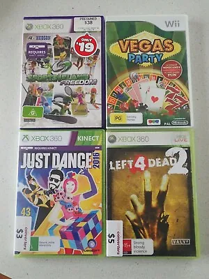 Xbox 360 Games Bundle Sports Island Vegas Party Left 4 Dead 2 Just Dance 2016  • $64.90