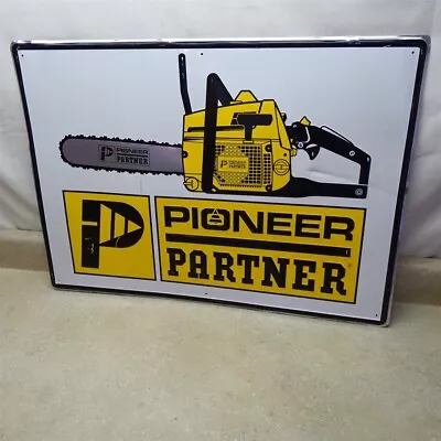  Vintage Pioneer Partner Chain Saws Sign 28  X 20   Stout Ind. Great Color • $220