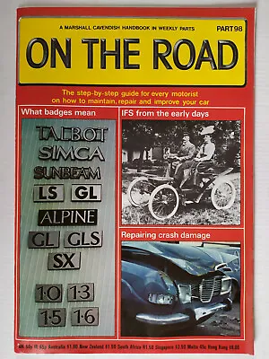 On The Road Marshall Cavendish Motoring Car Magazine Partworks 1980  Number 98 • £4.49