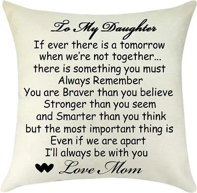 To My Daughter Cushion Cover Love Mom • £3.99