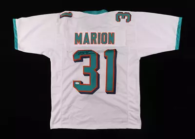 Brock Marion Signed Miami Dolphins White/ Lt Blue Custom Football Jersey W/ COA • $77.40