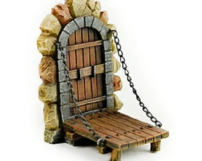 Miniature Hinged Draw Bridge Castle Gate Fairy Tale Bridge  Medieval Gate • $15.99