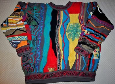 Vintage '90s COOGI Cotton AUSTRALIA  SWEATER Size M  Hip Hop  BIGGIE  Abstract!! • $389