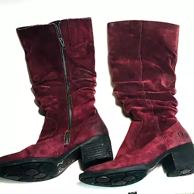 Born LEather Suede Boots In Purple Size 7.5 In Box; 16” Tall &8” Opening • $27.07
