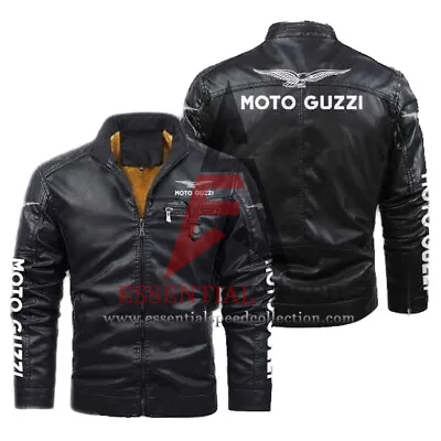 Moto Guzzi Motorbike Leather Jacket In Cowhide With 5 Armour Protection Inside • $176.82