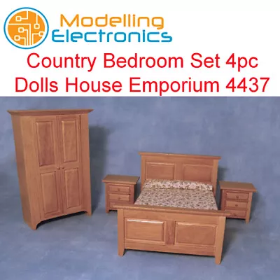 1/12 Scale Dolls House Emporium Country Bedroom Set 4pc 4437 • £23.95