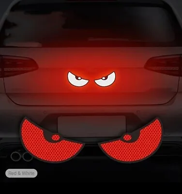 Safety Warning Reflective Sticker Decal Eyes Car SUV Van Bike (Neon Red) (4 ×2 ) • $4.95