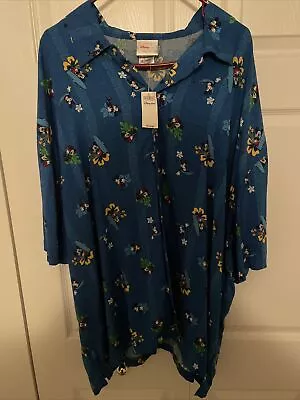 Disney Store Mens Mickey Mouse Hawaiian Surf Board Button Shirt XXL Tropical NWT • $25