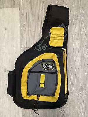 Rare! VTG Vintage Von Dutch Y2KSling Back Pack Bag Black Yellow • $75