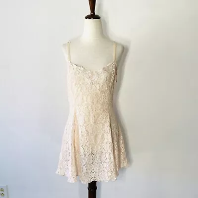 Vintage Kathy Jubel Lace Slip Dress Pale Pink Size Large Nightgown • $18.95