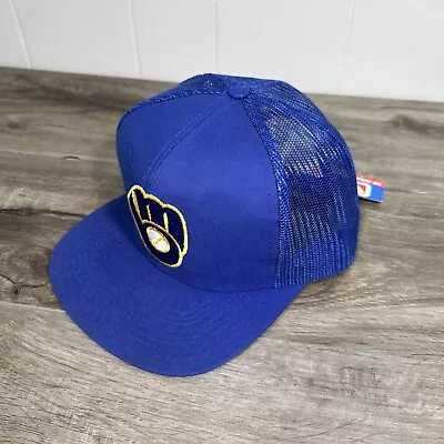 Vintage Milwaukee Brewers Snapback Hat Mesh Truckers New W Tags MLB Baseball  • $29.99