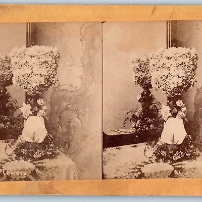 C1890s Marriage Bridal Flowers Mirror Art Nouveau Stereoview Real Photo Epic V29 • $10.75