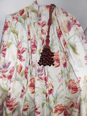 Stunning Heavy Quality Laura Ashley Gosford Cranberry Curtains • £115