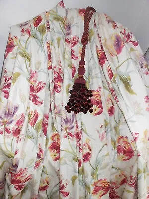 Stunning Laura Ashley Gosford Cranberry Curtains • £140