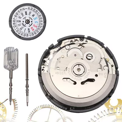 29mm Dual Calendar At 3 Automatic Mechanical Watch Movement For Seiko NH36 7S36 • $86.89