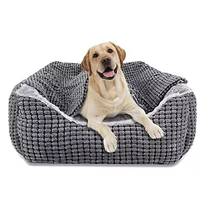 Large Dog Bed Warm Hooded Puppy Bed Luxury Super Soft Pet Cave Bed Washable • £42.32