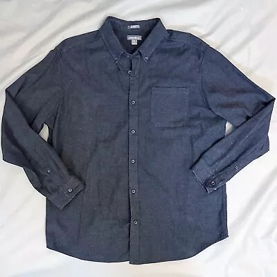 Eddie Bauer Shirt Mens XL Grey Flannel Heavyweight Long Sleeve Relaxed Fit • $15.99