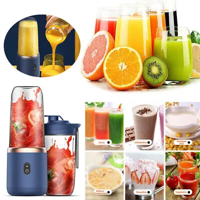 Electric Juicer Cup Fruit Blender Maker With 2 Cup Bottle Mixer USB Rechargeable • $10.58
