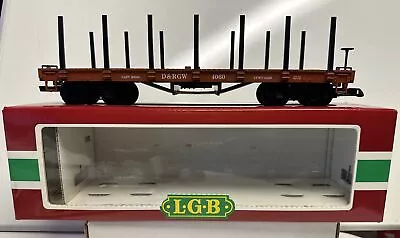 LGB G Scale D&RGW Rio Grande Flat Car With Stakes #4060 • $39.99