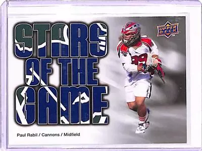 2010 Upper Deck Lacrosse #84 Paul Rabil Boston Cannons Lacrosse Rookie Card RC • $49.50