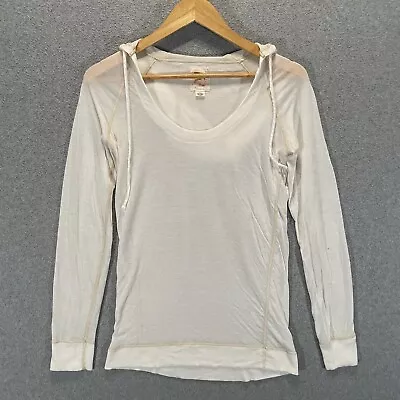 Anthropologie C Keer Lightweight Hooded Shirt Size Small Cashmere Tencel Blend • $19.95