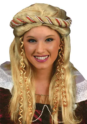 Renaissance Princess Adult Wig Medieval Queen Headpiece Disguise Party Halloween • $16.95