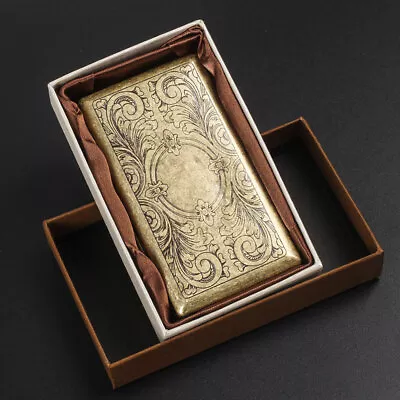 Retro Bronze Metal Cigarette Case Holder Box For King Size Or 20's Cigarettes** • $13.69