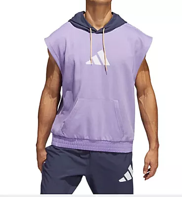 Adidas Men's Woven Sleeveless Basketball Hoodie Magic Lilac • $27