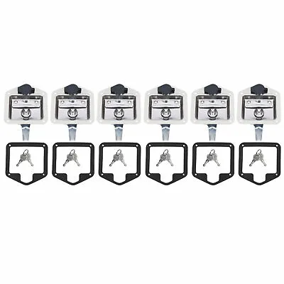 Set Of 6 Folding T-handle Tool Box Lock RV Door Latch W/ 12 Keys Stainless Steel • $60.80