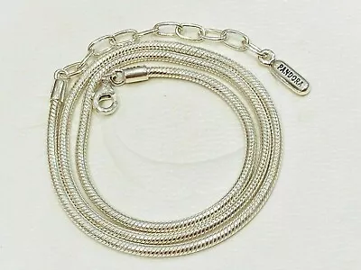 $119 • Buy Authentic Pandora Silver Extension Snake Necklace 40-45cm Near New Retired Rare