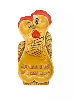 Vintage Roosters Kissing Don't Last Good Cooking Do! Spoon Rest Made In Japan • $13.50