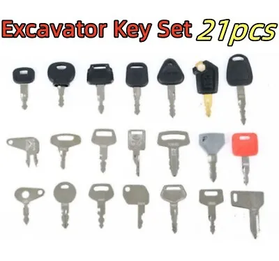 21 Excavator Plant Digger Keys Master Set BOBCAT KUBOTA HITACHI JCB KOMATSU CAT • $19.79