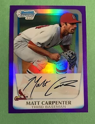 Matt Carpenter /cardinals / 2011 Bowman Chrome Prospects  Purple Refractor  /700 • $12.50