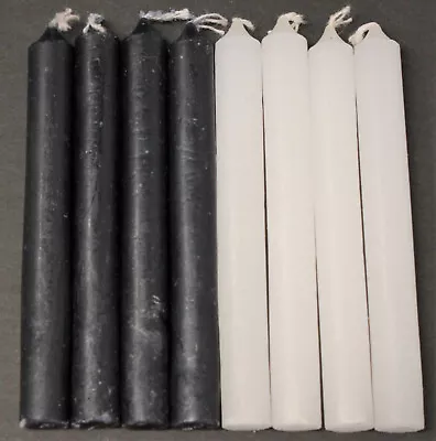 Mini 4  Chime Spell Candles: 4 Black & 4 White = 8 Total (Altar Ritual) • $6.80