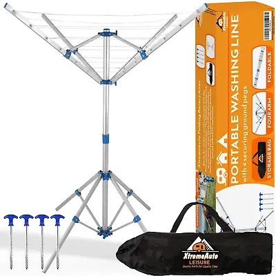 £35.50 • Buy Xtremeauto Portable Aluminium Clothes Line Camping Caravan Washing Airer Dryer