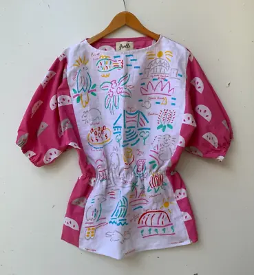 £110.31 • Buy Handmade Womens Upcycled Ken Done Watermelon Print Tea Towel Top Blouse Size M