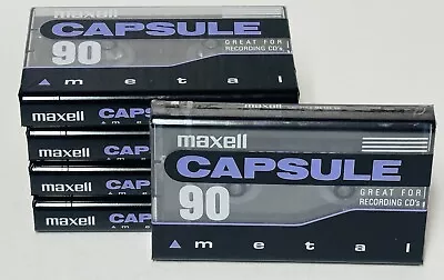 Lot Of 5 - Maxell Capsule 90 - Metal Cassette Tape - IEC Type IV - New Sealed • $124.99