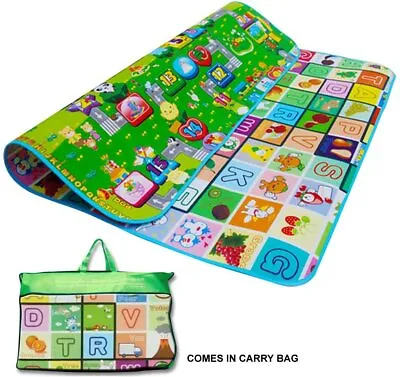 Play Mat 200cm X180 Cm 2 Sided Kids Crawling Educational Soft Foam Picnic Carpet • £9.99